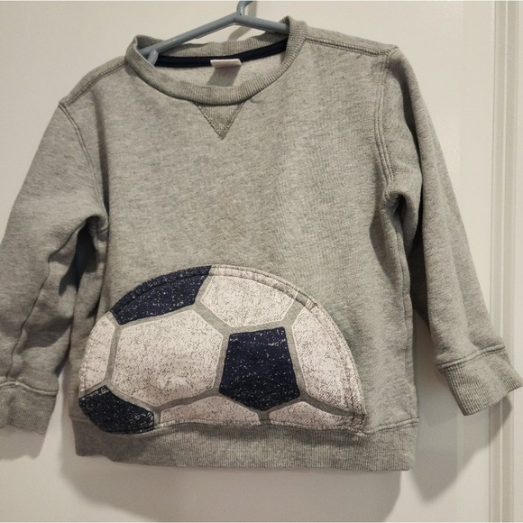 Boys 3T Sweatshirt Crew Neck Long Sleeve Gray Soccer Ball Top FIFA Football - Picture 1 of 16
